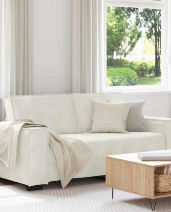 Personers Sofa 180x78x84 Velour Cremefarvet