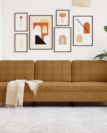Personers Sofa 210 Fløjl Brun