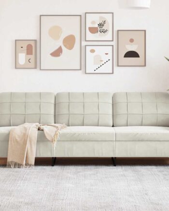 Personers Sofa 210 Fløjl Cremefarvet