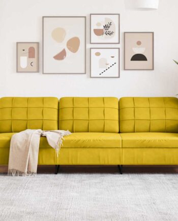 Personers Sofa 210 Fløjl Gul