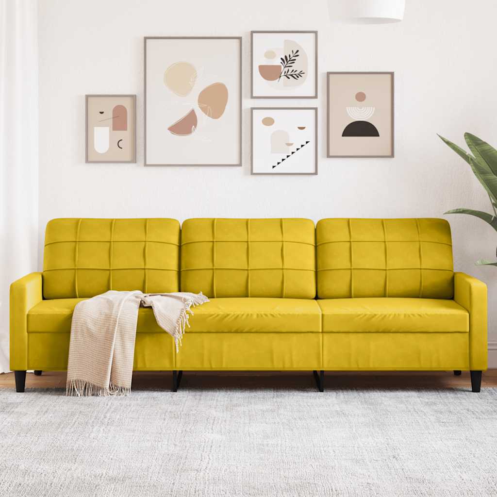 Personers Sofa 210 Fløjl Gul