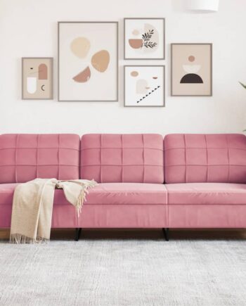 Personers Sofa 210 Fløjl Lyserød