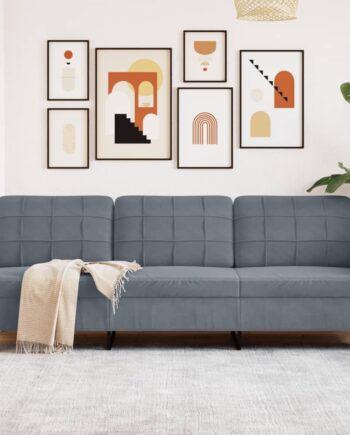 Personers Sofa 210 Fløjl Mørkegrå