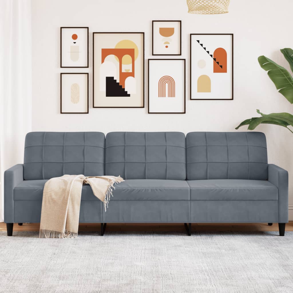 Personers Sofa 210 Fløjl Mørkegrå