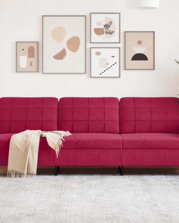 Personers Sofa 210 Fløjl Vinrød