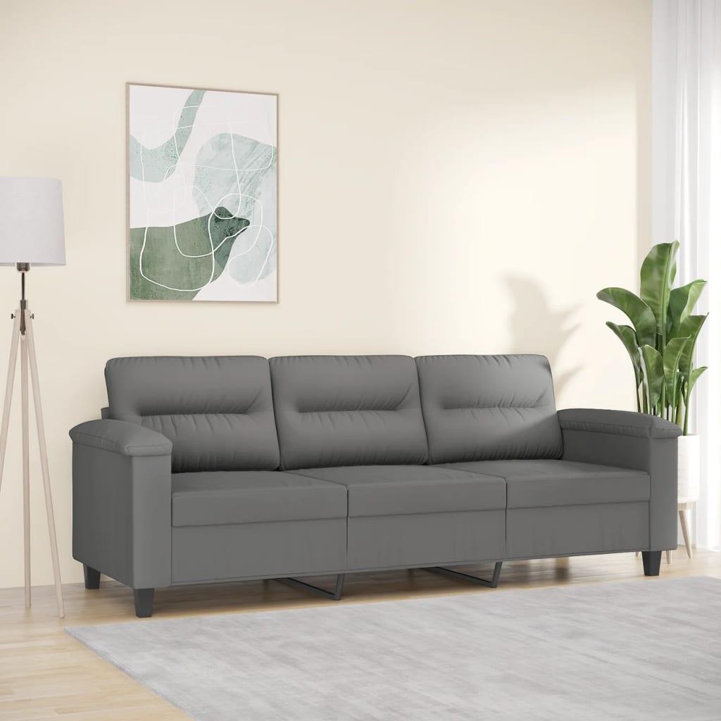 Personers Sofa 210 Mikrofiber Mørkegrå