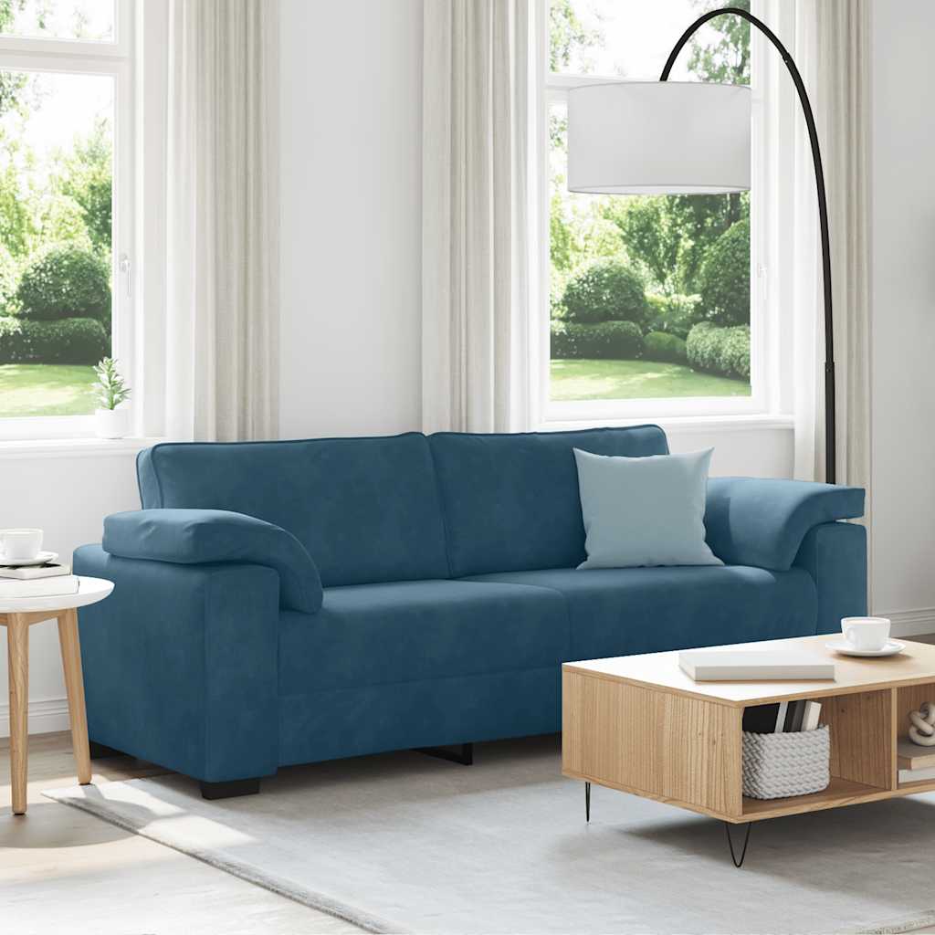 Personers Sofa 220x77x82 Fløjl Blå