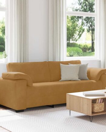 Personers Sofa 220x77x82 Fløjl Brun