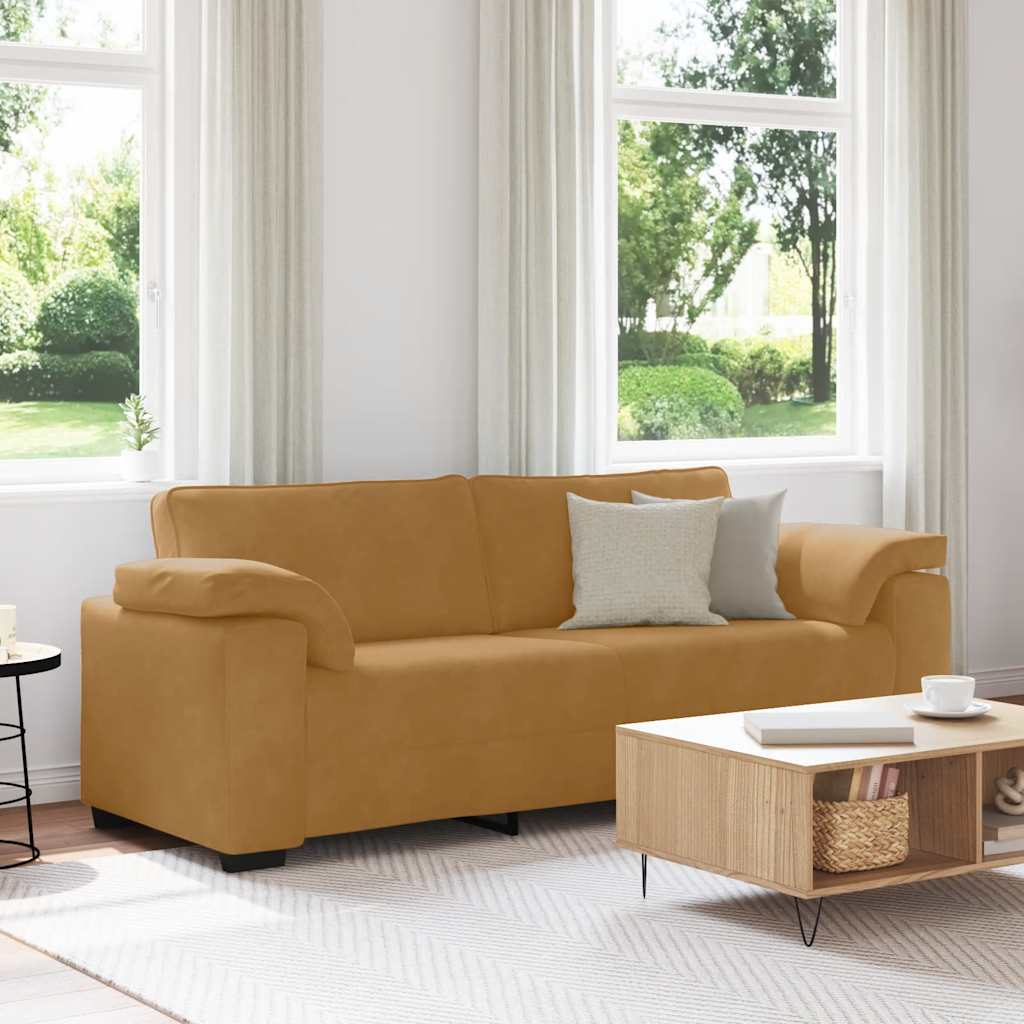 Personers Sofa 220x77x82 Fløjl Brun