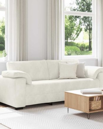 Personers Sofa 220x77x82 Fløjl Cremefarvet