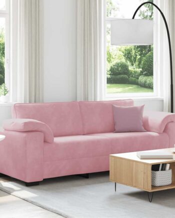 Personers Sofa 220x77x82 Fløjl Lyserød