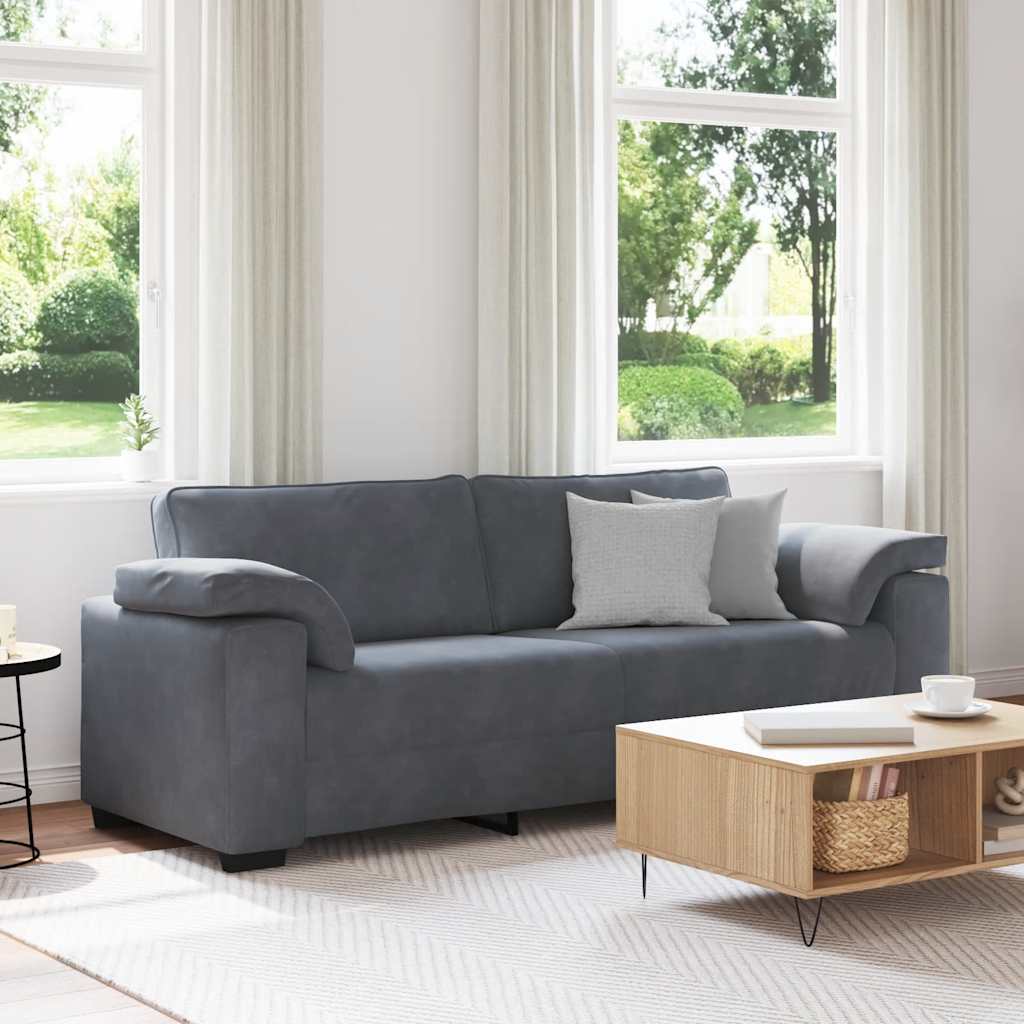 Personers Sofa 220x77x82 Fløjl Mørkegrå