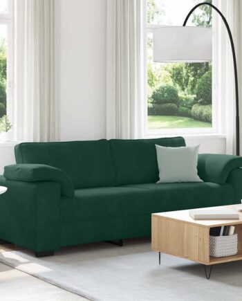 Personers Sofa 220x77x82 Fløjl Mørkegrøn
