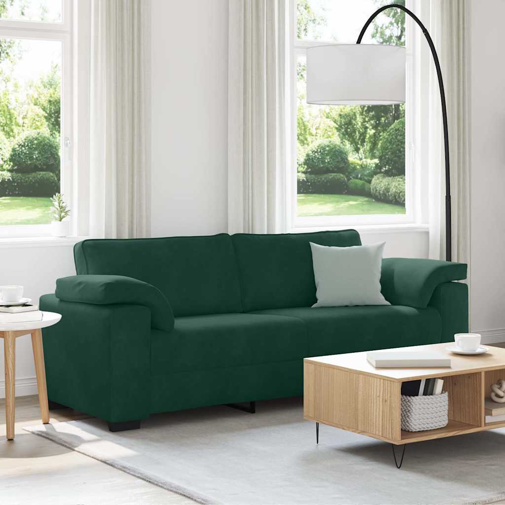 Personers Sofa 220x77x82 Fløjl Mørkegrøn