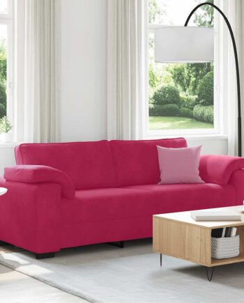 Personers Sofa 220x77x82 Fløjl Vinrød