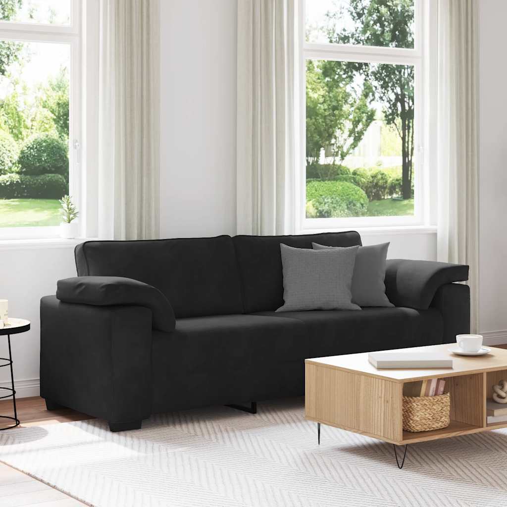 Personers Sofa 220x77x82 Velour Sort