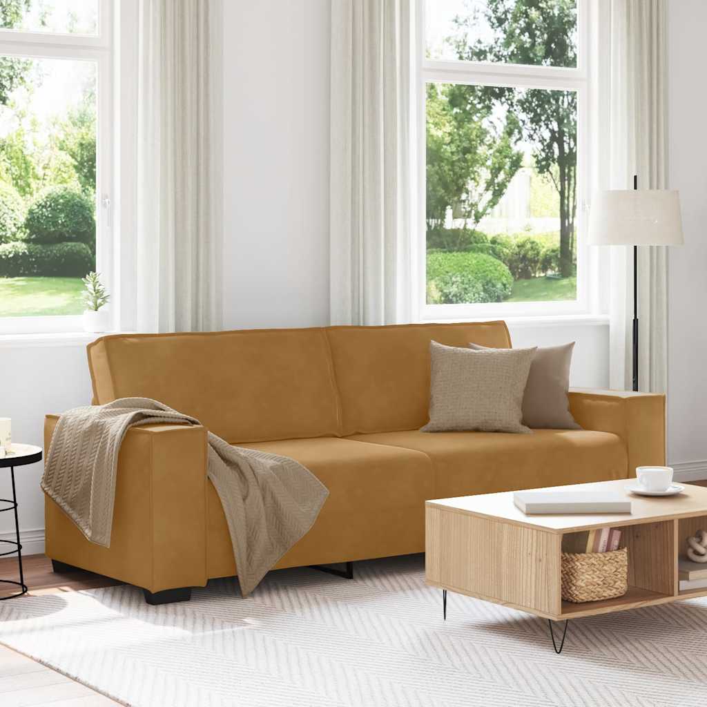 Personers Sofa 220x78x84 Fløjl Brun