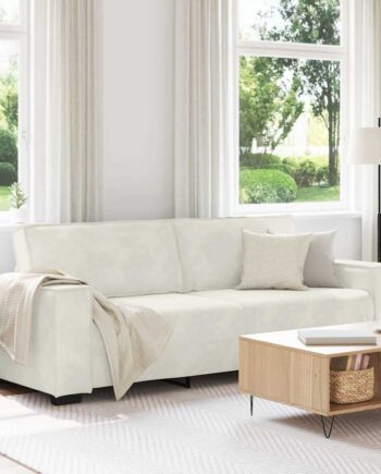 Personers Sofa 220x78x84 Fløjl Cremefarvet
