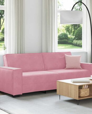 Personers Sofa 220x78x84 Fløjl Lyserød