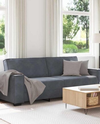 Personers Sofa 220x78x84 Fløjl Mørkegrå