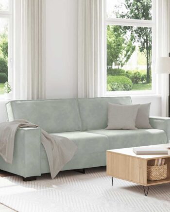 Personers Sofa 220x78x84 Velour Lysegrå
