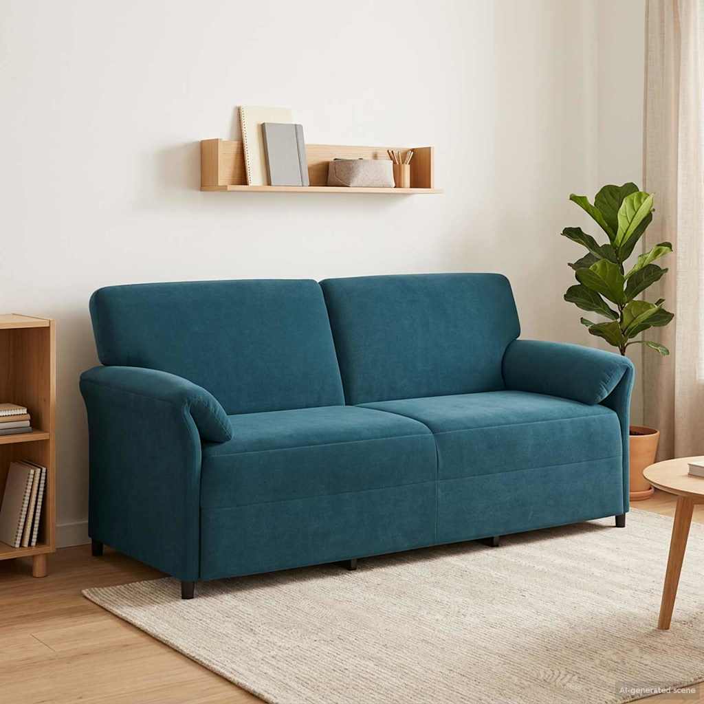 Personers Sofa Blå 198 Fløjl