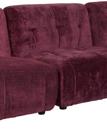 Personers Sofa Dutchbone Giada Aubergine Polstret Polyester Retro Look 276x91x76