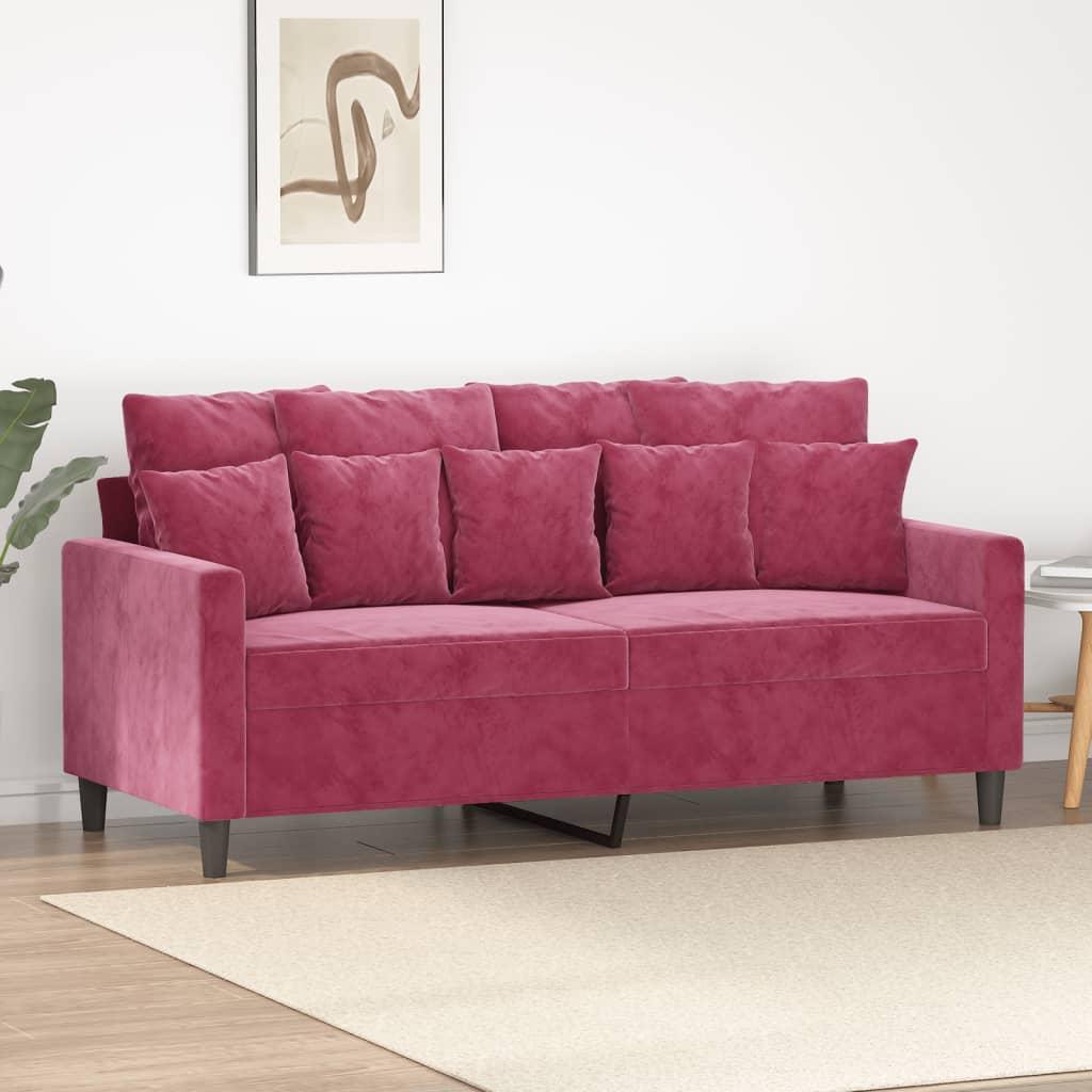 Personers Sofa Fløjl 140 Sædebredde Vinrød
