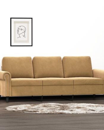 Personers Sofa Fløjl 180 Sædebredde Brun