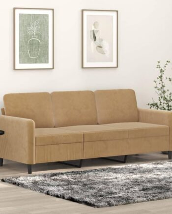 Personers Sofa Fløjl Brun 180 Sædebredde