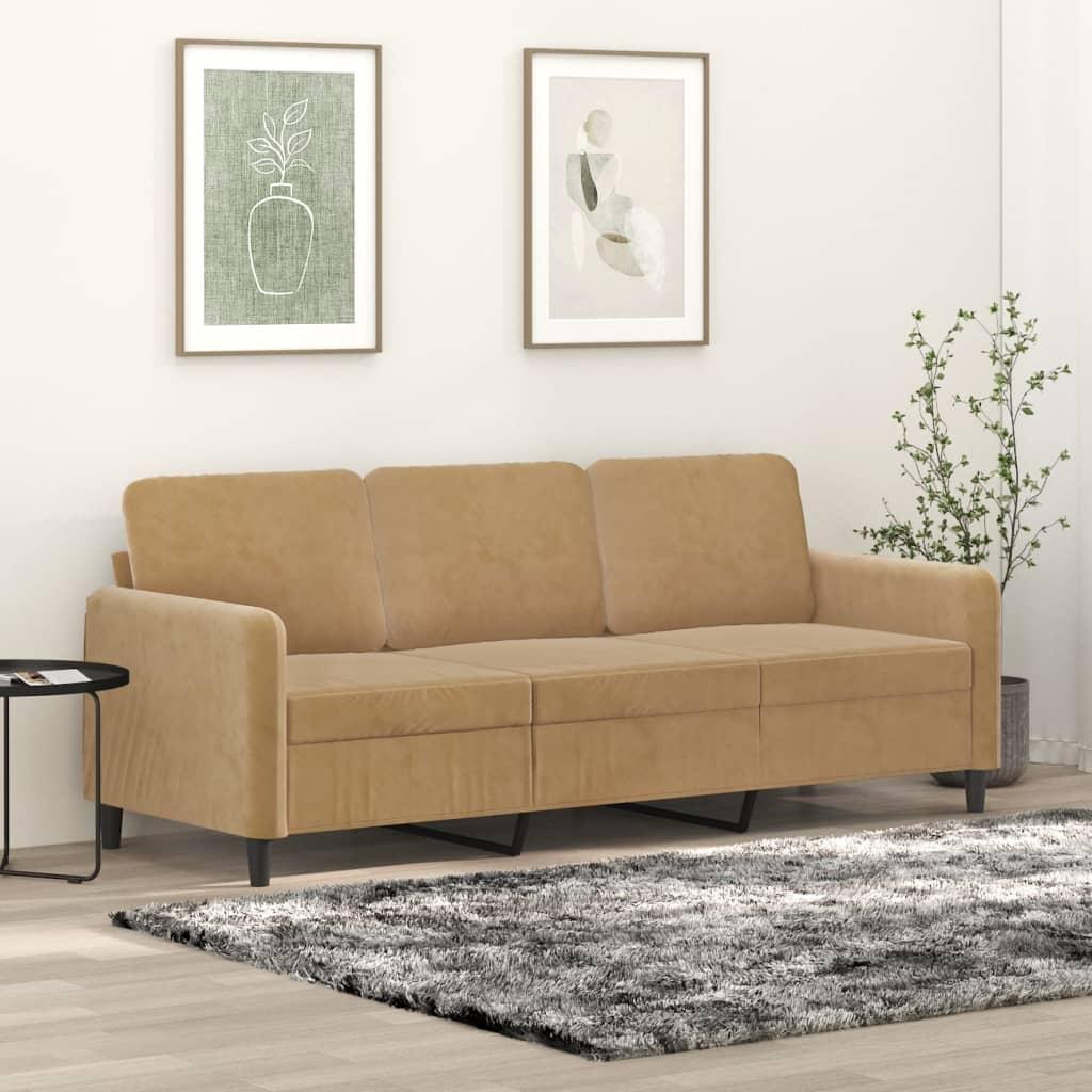 Personers Sofa Fløjl Brun 180 Sædebredde