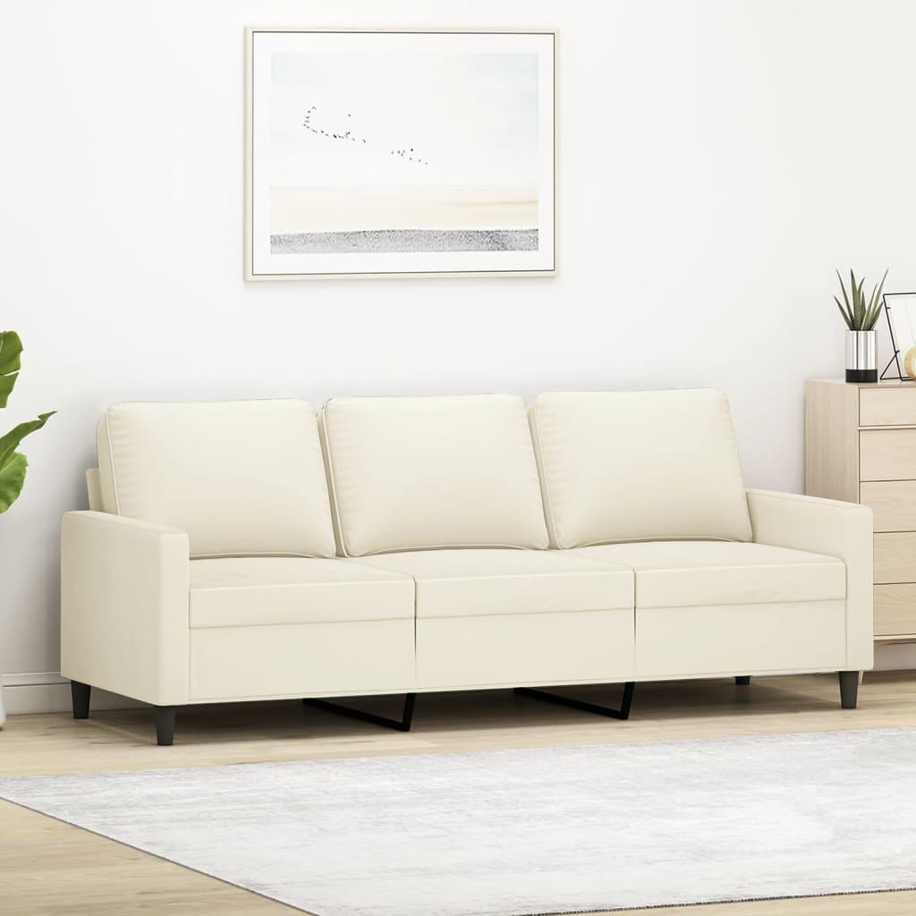 Personers Sofa Fløjl Cremefarvet 180 Sædebredde