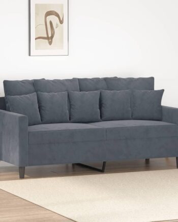 Personers Sofa Fløjl Mørkegrå Sædebredde 140