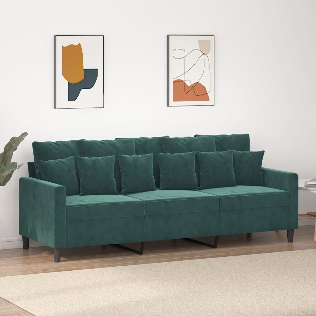 Personers Sofa Fløjl Mørkegrøn 198
