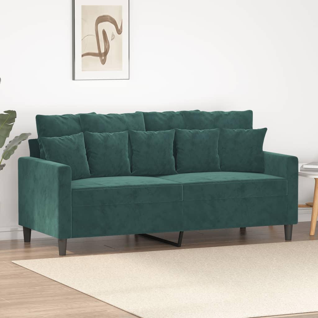 Personers Sofa Fløjl Mørkegrøn Sædebredde 140