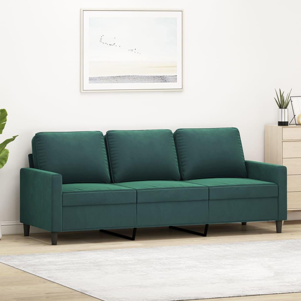 Personers Sofa Fløjl Mørkegrøn Sædebredde 180
