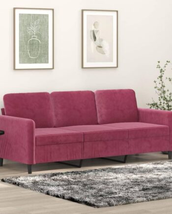 Personers Sofa Fløjl Vinrød 198
