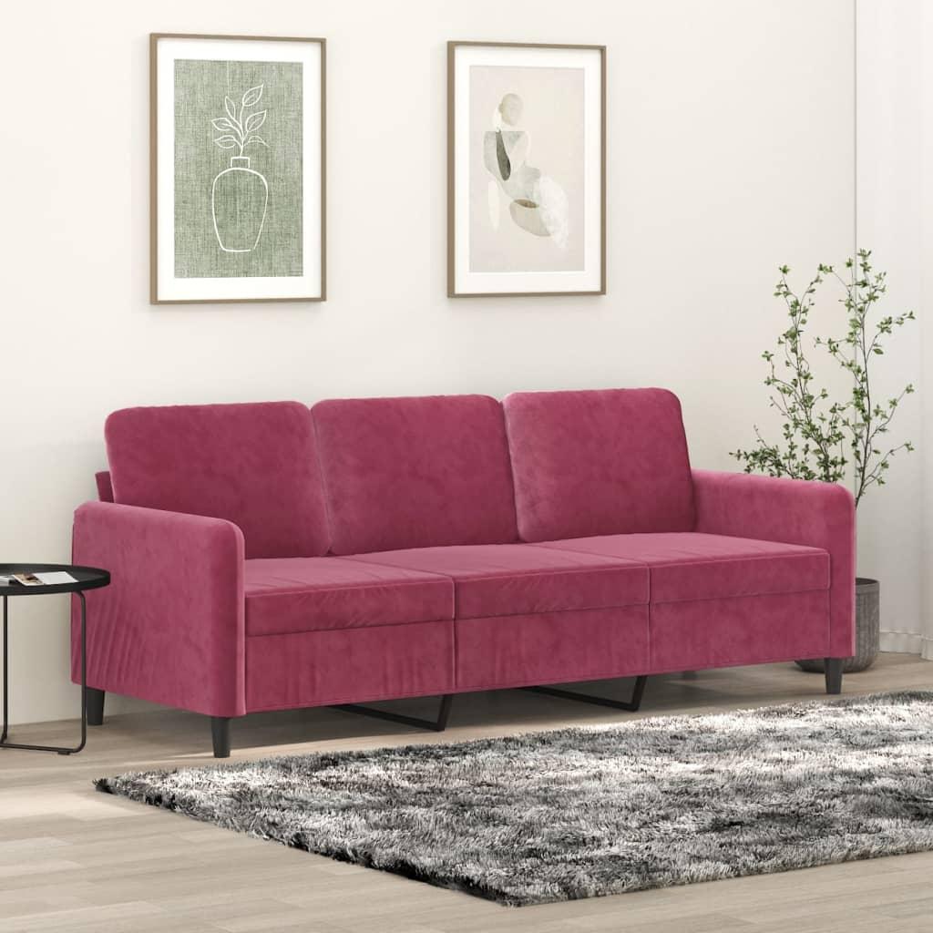 Personers Sofa Fløjl Vinrød 198