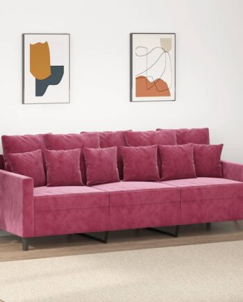 Personers Sofa Fløjl Vinrød Sædebredde 180