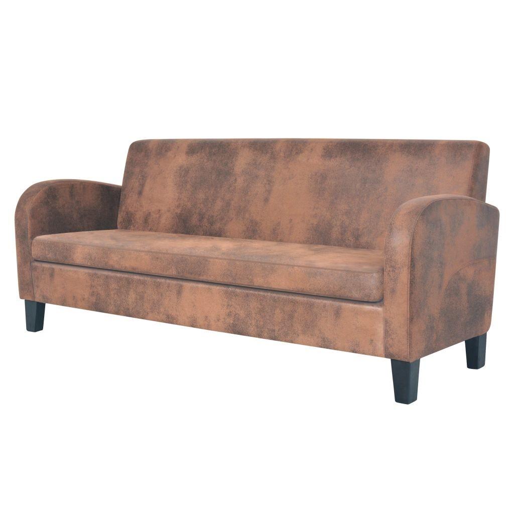 Personers Sofa Imiteret Ruskind Brun