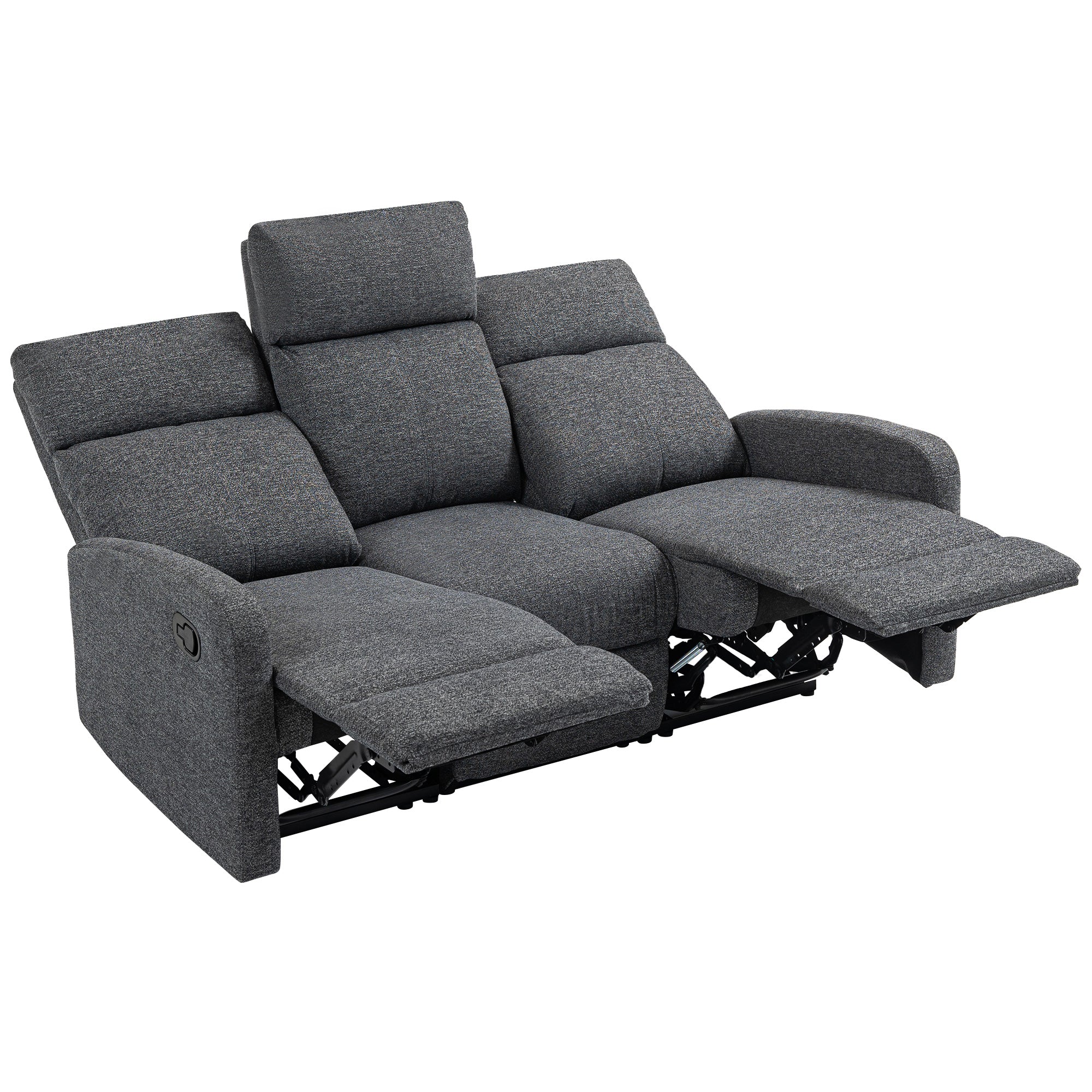 Personers Sofa Individuelt Justerbare Ryglæn Fodstøtte Stofbetræk Metal Grå