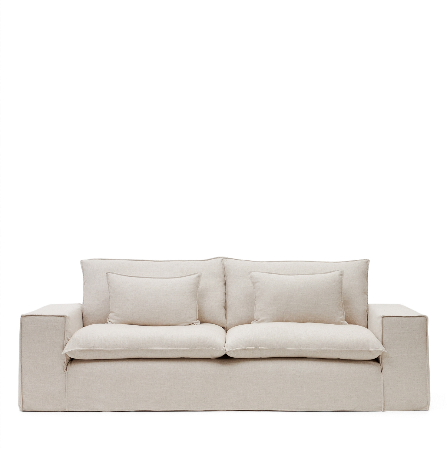 Personers Sofa Kave Home Anarela Beige Med Aftageligt Betræk 208x107x64