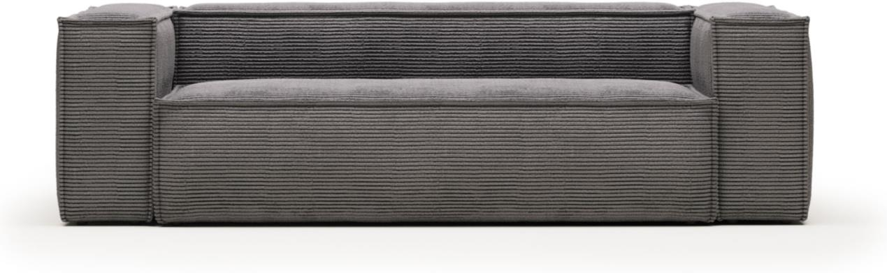 Personers Sofa Kave Home Blok Grå Corduroy Polstret Stof 240x100x69