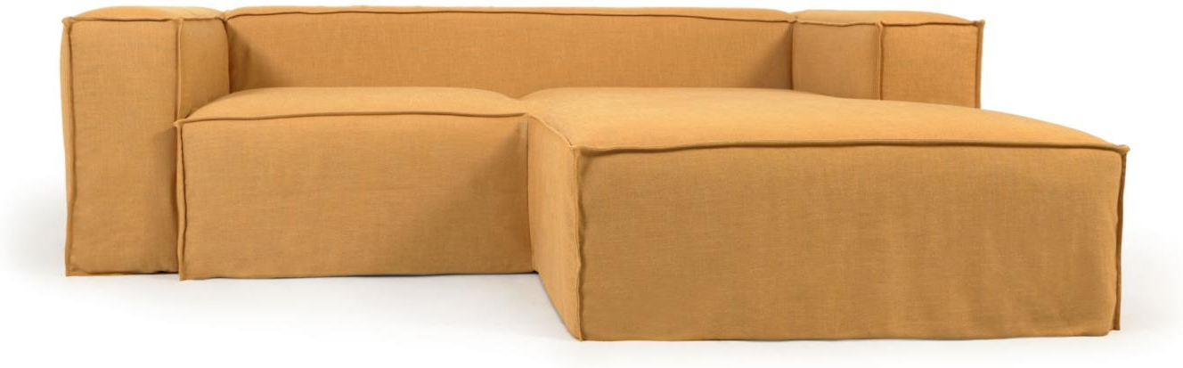 Personers Sofa Kave Home Blok Højrevendt Chaiselongue Sennepsgul 240