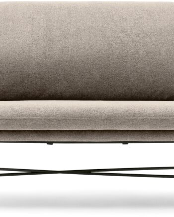 Personers Sofa Kave Home Brida Beige Struktureret Stof Med Sort Stålramme H82 B128 D73