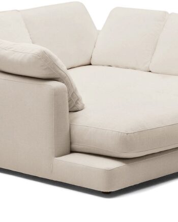 Personers Sofa Kave Home Gala Beige Polstret Chenille Aftagbart Betræk H87x210x193