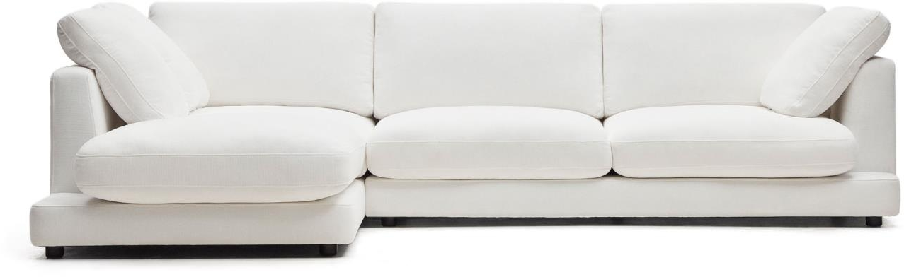 Personers Sofa Kave Home Gala Rustik Hvid Chenille Lounge Sofa Med Vendbare Betræk Antibakterielt Stof