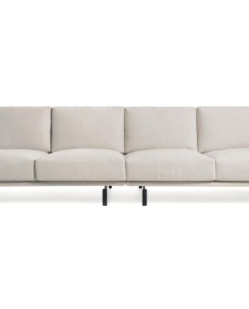Personers Sofa Kave Home Galene Moderne Nordisk Beige Polstret Stof Sorte Metalben Genanvendt Pet Miljøvenlig