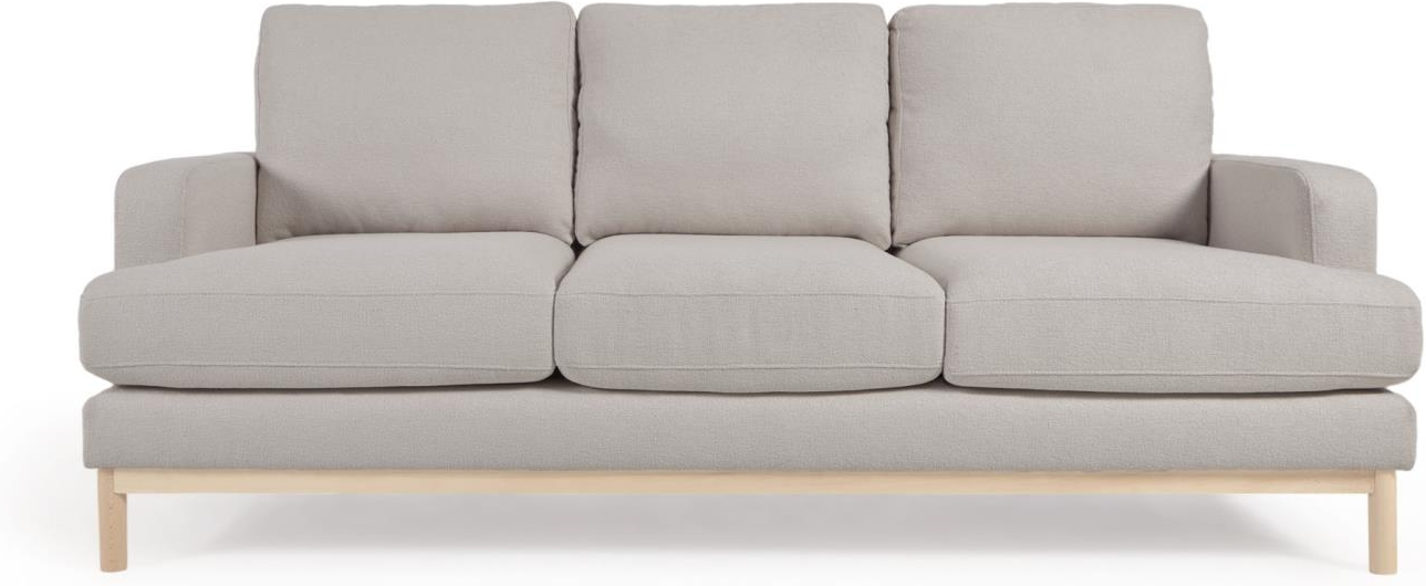Personers Sofa Kave Home Mihaela Grå Stof Aftagelige Betræk Nordisk Design 203x95x88