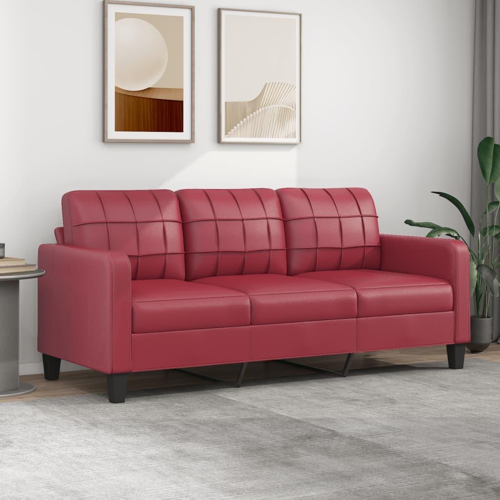 Personers Sofa Kunstlæder 198 Vinrød